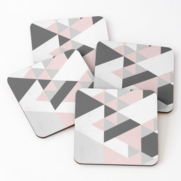 Item preview, Triangle Geometric Design Graphical Pattern Grey Pink and Black designed and sold by Ching Teoh.