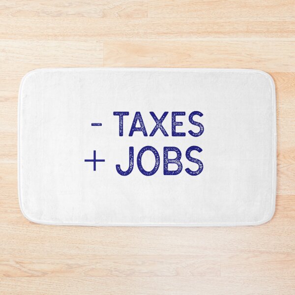 Item preview, Less taxes More jobs in blue text  designed and sold by Luccianos.