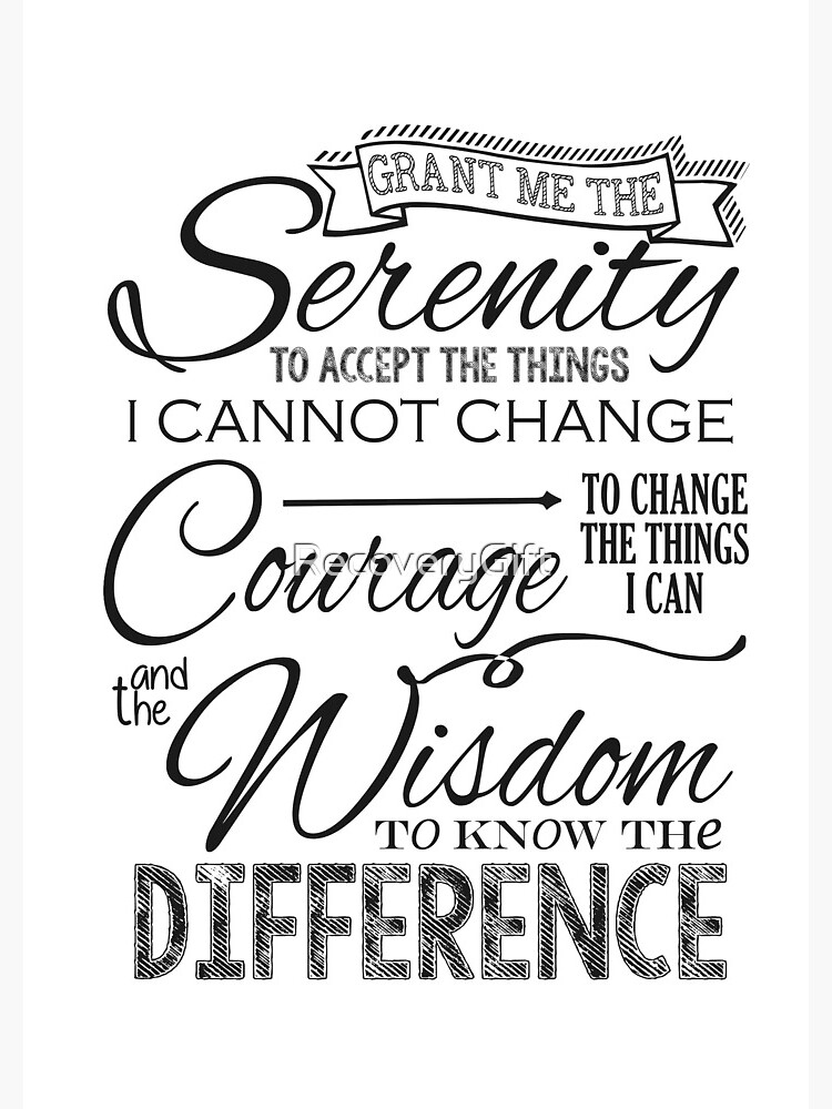 Serenity Prayer - Chalk Typography by RecoveryGift