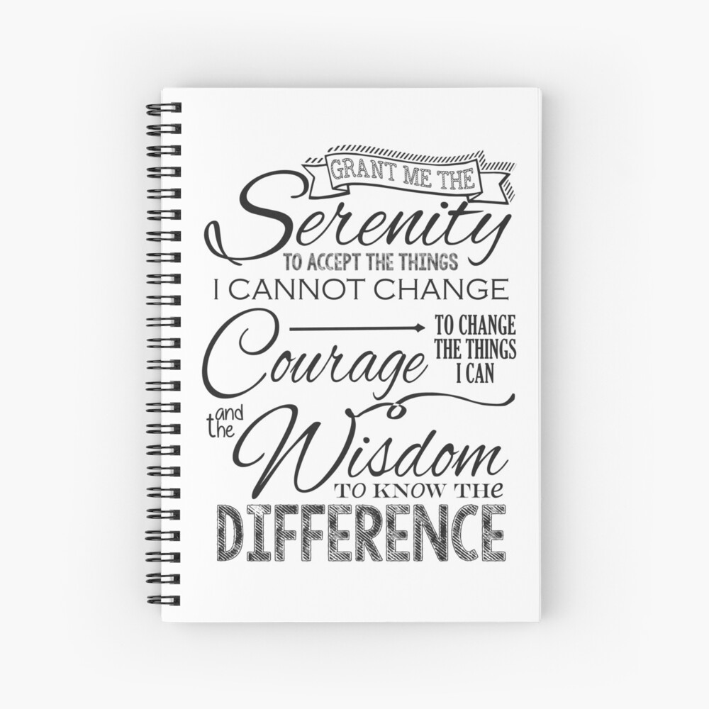 Serenity Prayer - Chalk Typography Spiral Notebook