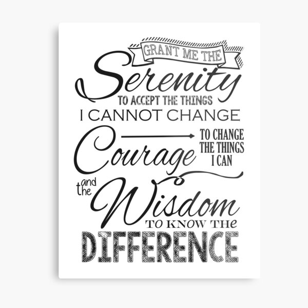 Serenity Prayer - Chalk Typography Metal Print