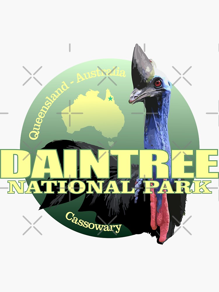 Thumbnail 3 of 3, Sticker, Daintree National Park (Cassowary)(WT) designed and sold by curranmorgan.
