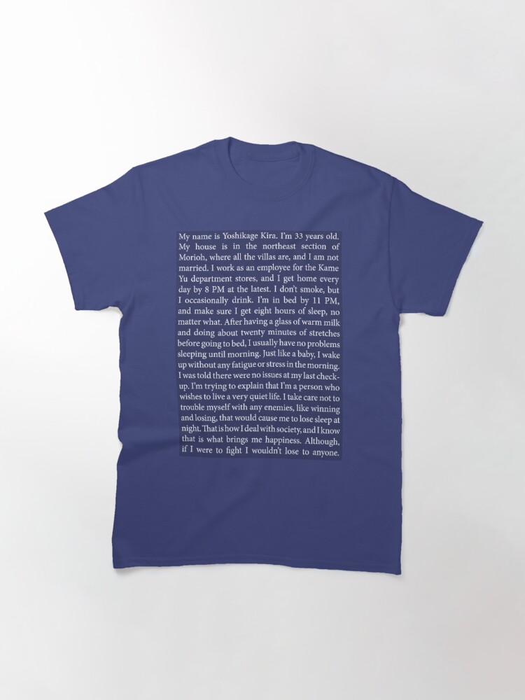 my name is yoshikage kira shirt