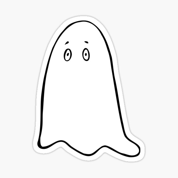 Cute Spooky Ghost in White Blanket Halloween Sticker