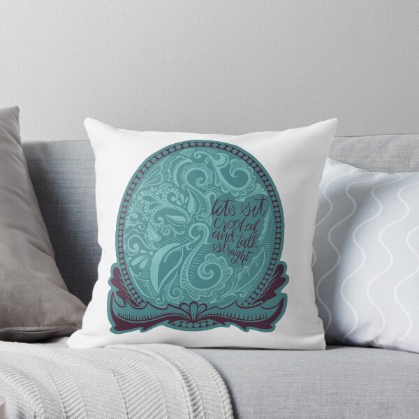 Item preview, Sit Crooked and Talk Straight Oval Emblem - Mint and Plumb designed and sold by TheGeometricFox.