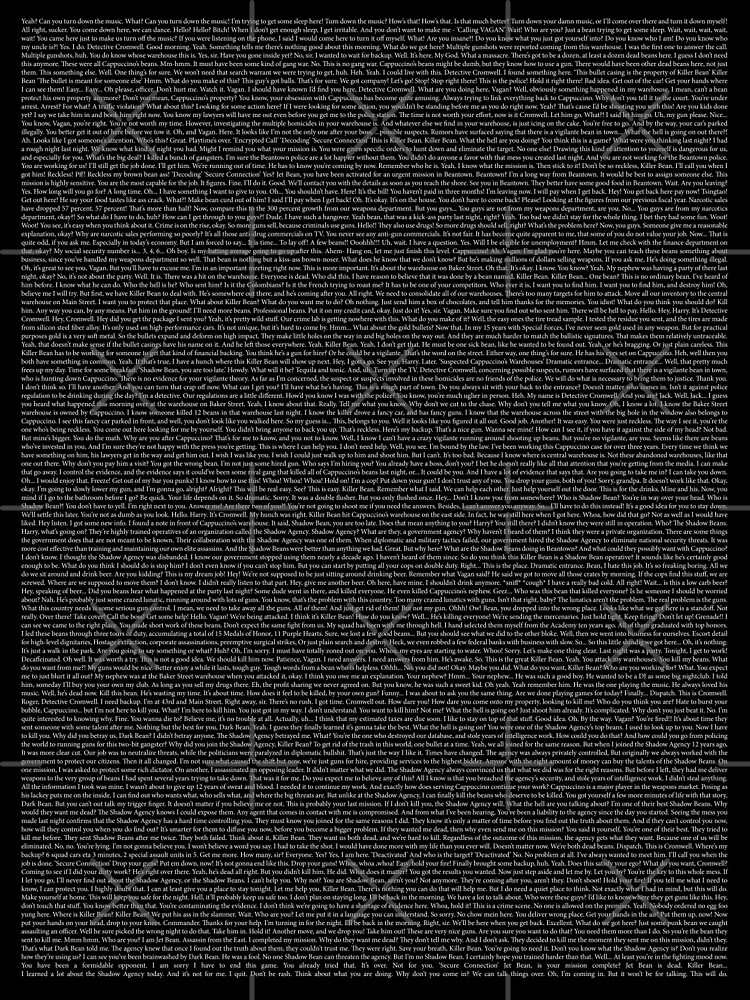 "full Killer Bean Forever script (white text version)" Poster by