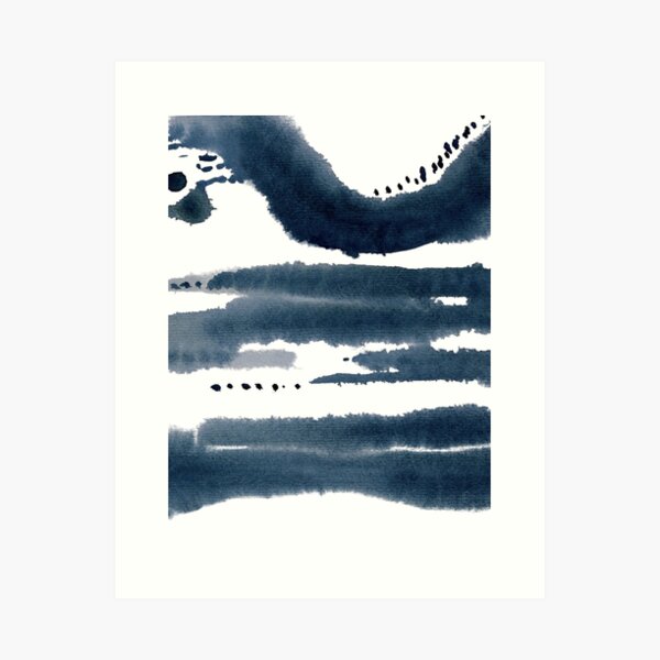 blue abstract watercolor Art Print
