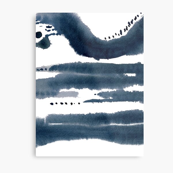 blue abstract watercolor Metal Print