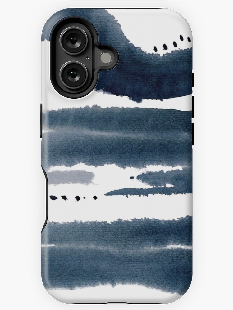 Thumbnail 1 of 4, iPhone Case, blue abstract watercolor designed and sold by aliawallco.