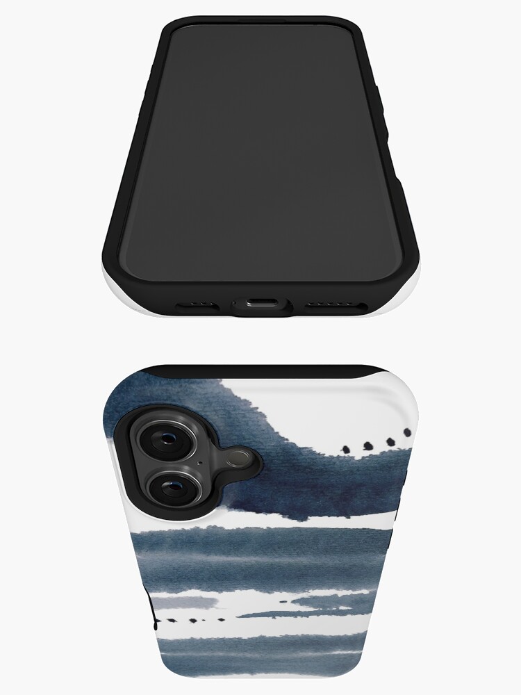 Thumbnail 3 of 4, iPhone Case, blue abstract watercolor designed and sold by aliawallco.