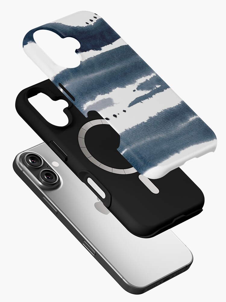 Thumbnail 2 of 4, iPhone Case, blue abstract watercolor designed and sold by aliawallco.