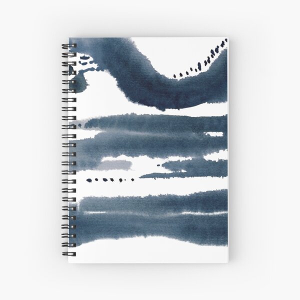 blue abstract watercolor Spiral Notebook