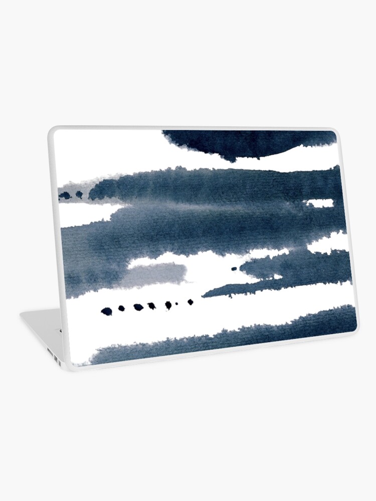 Thumbnail 1 of 2, Laptop Skin, blue abstract watercolor designed and sold by aliawallco.
