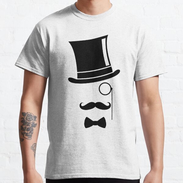 Vista previa del artículo con la obra «Bigote monóculo sombrero de copa», diseñado y vendido por BigTime.