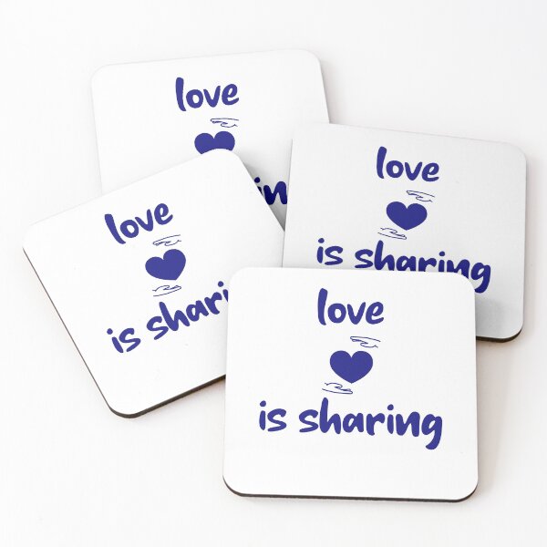 Item preview, Love is sharing in blue text  designed and sold by Luccianos.