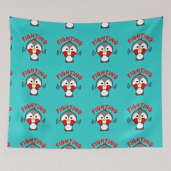 Item preview, Cute Kawaii Fighting Penguin Label designed and sold by merchloh128.