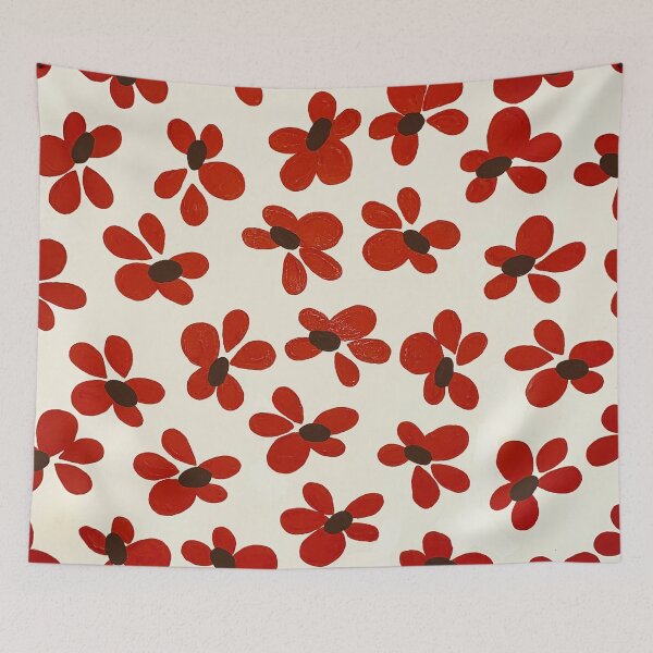 Item preview, Red Flower Festive Pattern Painting by Christie Olstad designed and sold by Christie Olstad.