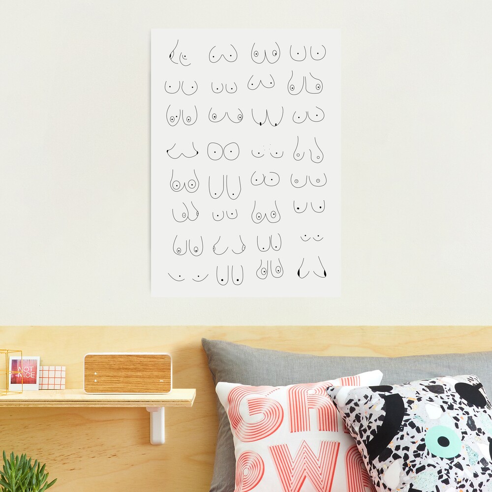 Boob Outline Wall Art for Sale