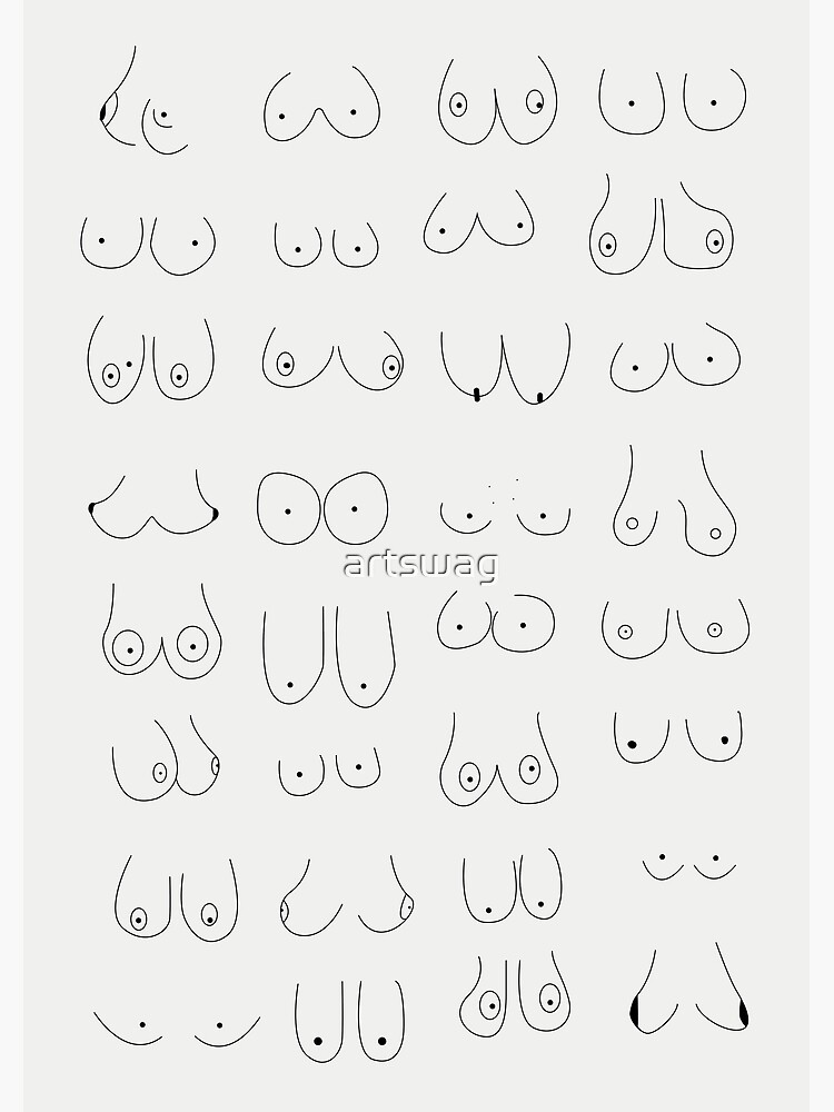 Boob boobs boobies  Feminist Minimal Line Drawing Art Print by