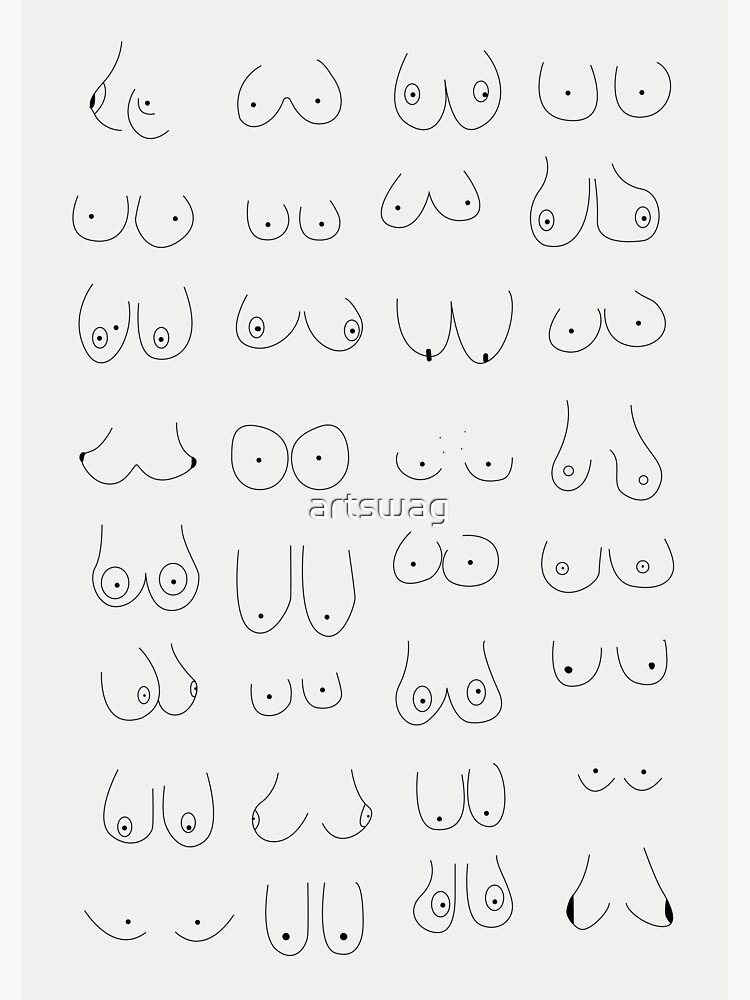 Minimalist Boobs Line Art - Funny Boobs | Magnet