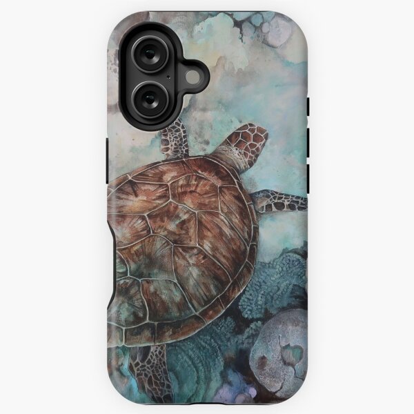 Vista previa del artículo con la obra «tortuga y coral», diseñado y vendido por Sadie James.