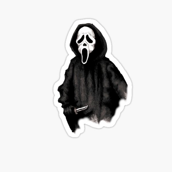 Ghost Face Stickers Redbubble - me in weird ghostfacescream mask roblox