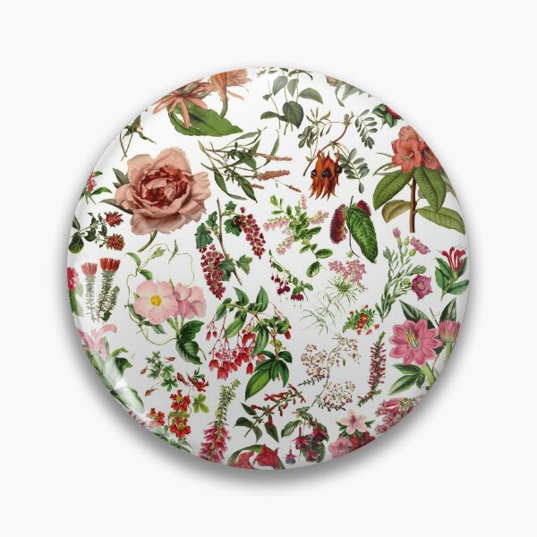 Item preview, Pink And Red Vintage Botanical Flower And Wildflower Print designed and sold by millie-and-inez.