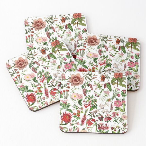 Item preview, Pink And Red Vintage Botanical Flower And Wildflower Print designed and sold by millie-and-inez.