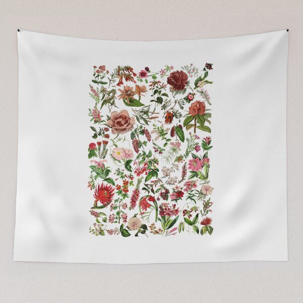 Item preview, Pink And Red Vintage Botanical Flower And Wildflower Print designed and sold by millie-and-inez.