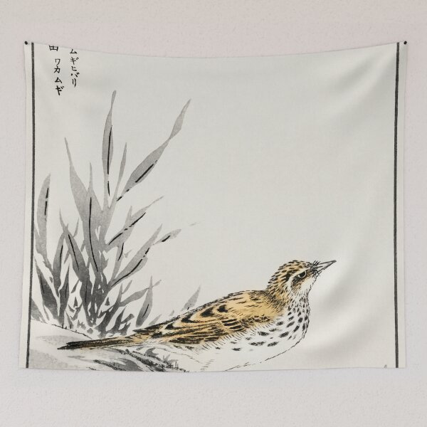 Item preview, chinese tree pipit and wheat illustration 41572343100 designed and sold by Bird-Lore.