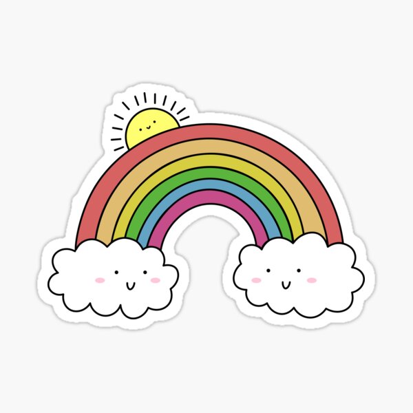 50-500pcs Cute Sun Rainbow Clouds snowflake Stickers Children's