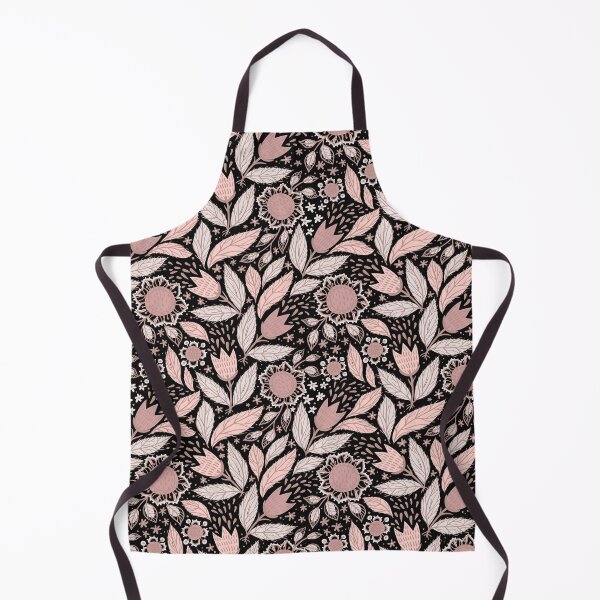 Item preview, Pink Floral and Leaf Pattern with Black Background designed and sold by Ashstone23.