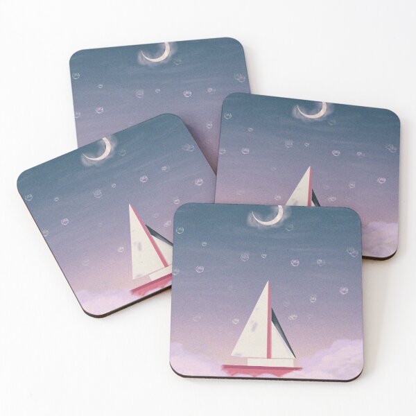 Item preview, Aesthetic Boat in the Sky Illustration designed and sold by jamellarts.
