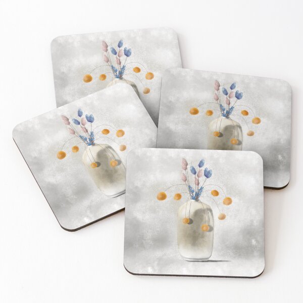 Item preview, Grey ceramic vase with dried flowers designed and sold by PreeBee.