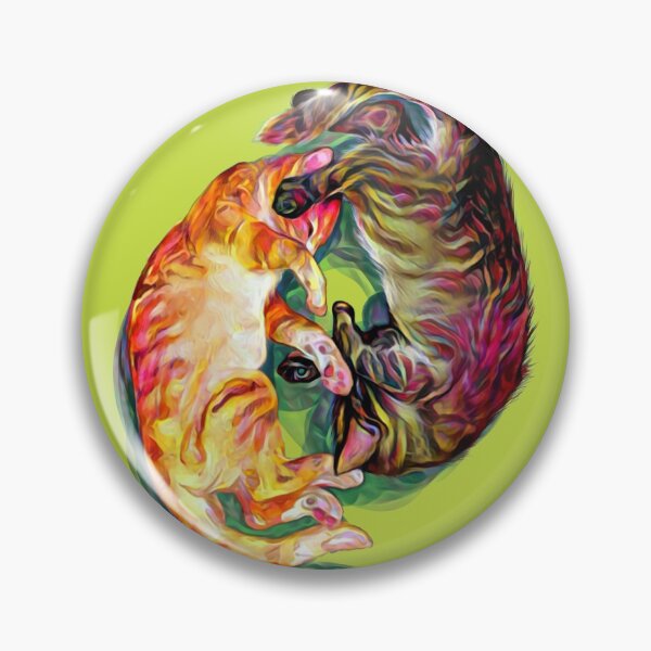 Item preview, Gatitos Technicolor caricias en verde designed and sold by Iris Galloway.