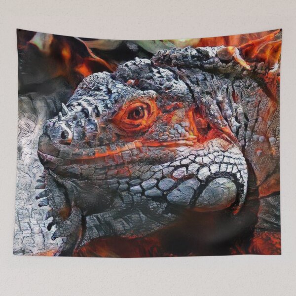 Item preview, Fire iguana designed and sold by StudioCorvid.