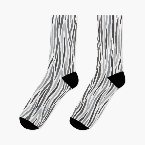 Artikelvorschau, Graustufen mit Zebrastreifenmuster aus der Fancy Floral Zebra Collection entworfen und verkauft von CJAura by Claire Jane Johnson.
