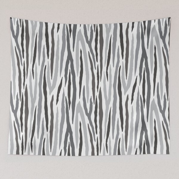 Artikelvorschau, Graustufen mit Zebrastreifenmuster aus der Fancy Floral Zebra Collection entworfen und verkauft von CJAura by Claire Jane Johnson.