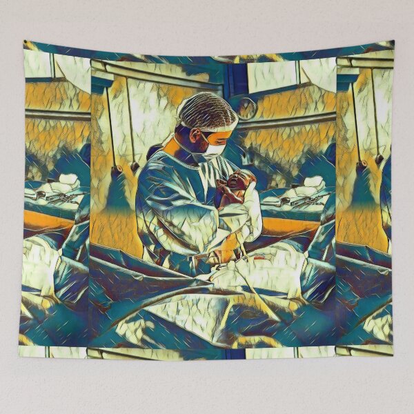 Item preview, Baby Out!  Glasswork Digital Art, Healthworker Carrying Baby designed and sold by doctors-apparel.