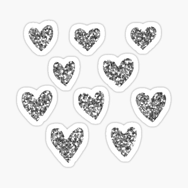 Love #Heart #Metallic #Pink #Silver #Sticker #Gradient #Metal