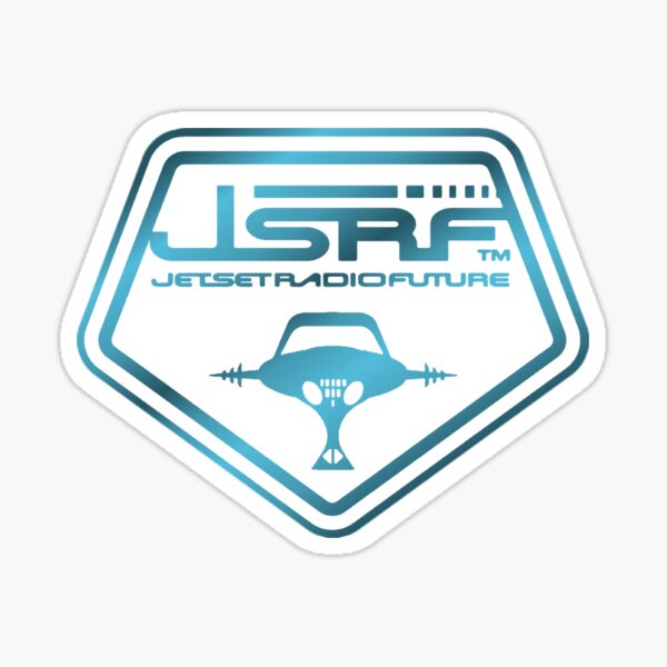 Vista previa del artículo con la obra «Logotipo Jet Set Radio Future (JSRF) Azul metalizado», diseñado y vendido por everything4eva.