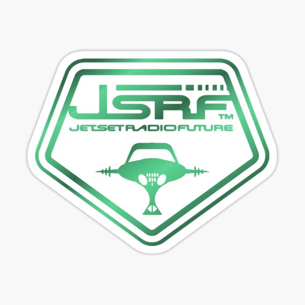 Vista previa del artículo con la obra «Logotipo Jet Set Radio Future (JSRF) Turquesa metalizado», diseñado y vendido por everything4eva.