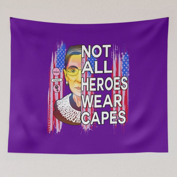 Item preview,  Ruth Bader Ginsburg Not All Heroes Wear Capes Notorious R.B.G. Progressive RBG Retro Merch designed and sold by TrustedNomads.