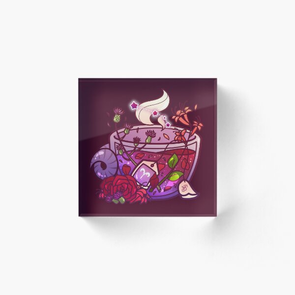 Aries Zodiac Teacup Acrylic Block