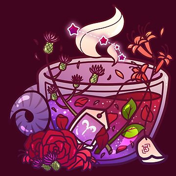 Artwork thumbnail, Aries Zodiac Teacup by heysoleilart