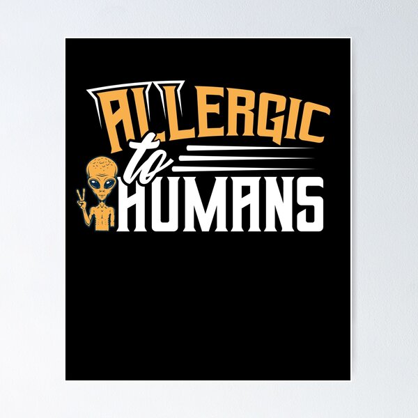 Item preview, Allergic to Humans Shirt science Space UFO designed and sold by Grinover.