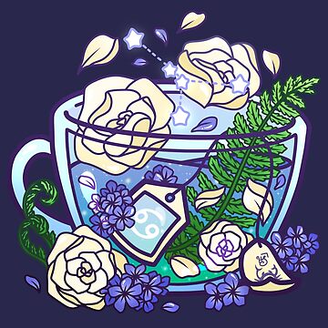 Artwork thumbnail, Cancer Zodiac Teacup by heysoleilart