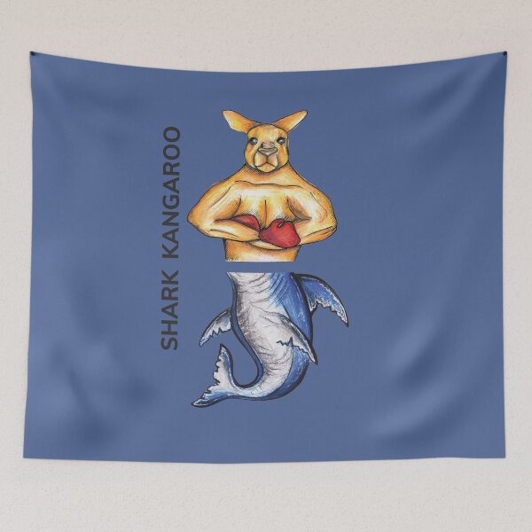 Item preview, SHARK KANGAROO by FrankenDuo azure blue designed and sold by FrankenDuo.