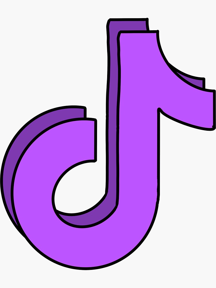 Purple Tiktok Logo Sticker By Jopb Redbubble