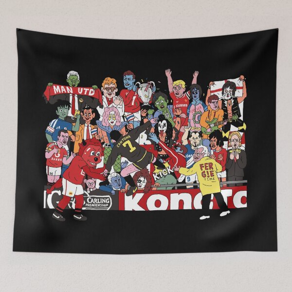 Item preview, Kung Fu Kick Manchester UTD Football Streetwear Black T-Shirt designed and sold by Vamos Store.